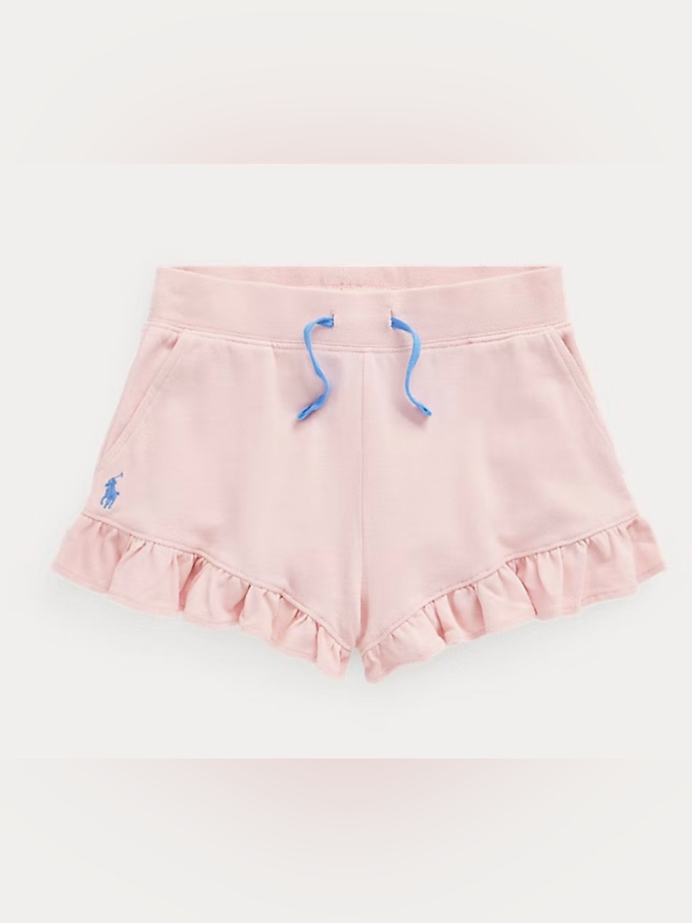 NWT Polo Ralph Lauren Big Girls Ruffled Cotton Mesh Shorts in Pink XL 16